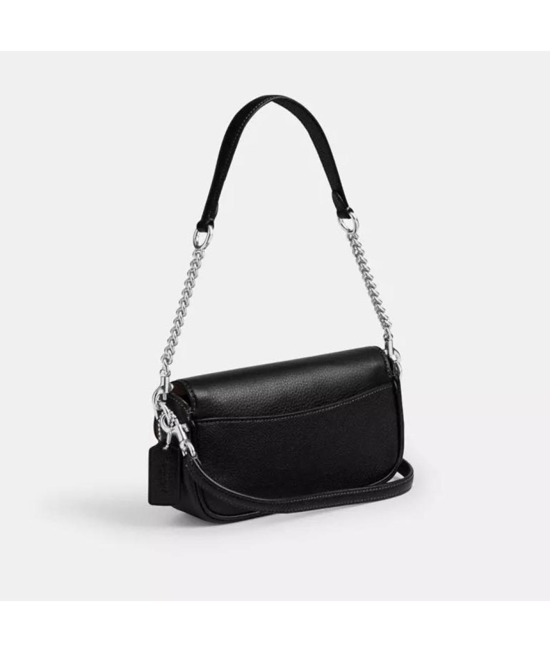 COACH Черная кожаная сумка через плечо, фото 2