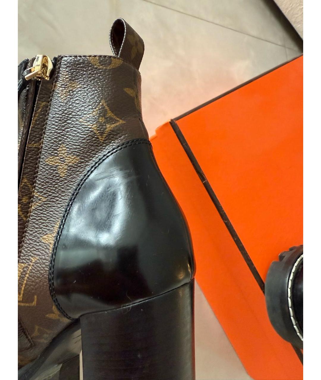 LOUIS VUITTON Коричневые кожаные ботильоны, фото 4