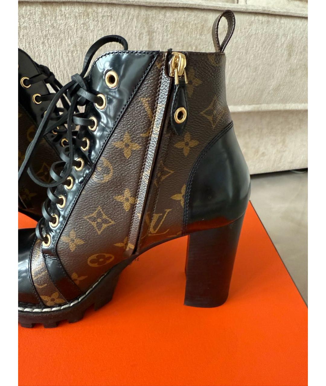 LOUIS VUITTON Коричневые кожаные ботильоны, фото 8