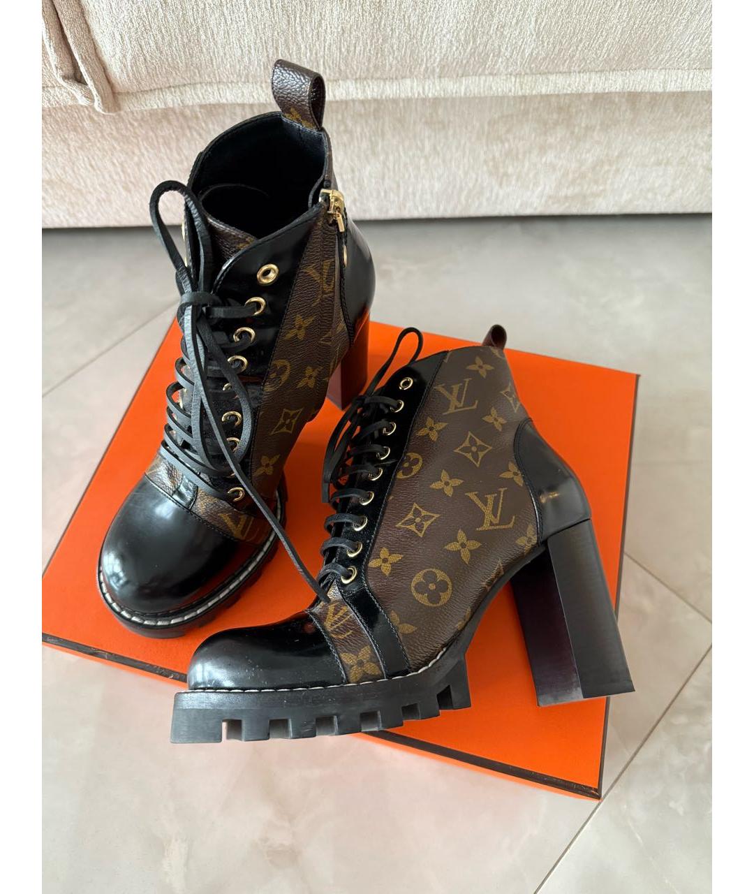 LOUIS VUITTON Коричневые кожаные ботильоны, фото 9