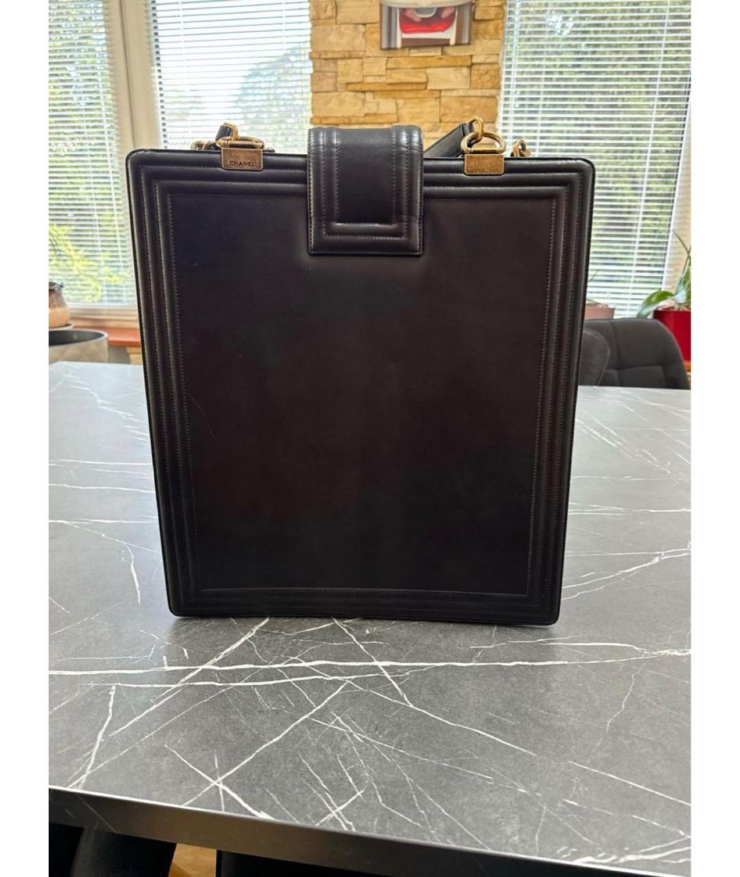 CHANEL Черная кожаная сумка тоут, фото 3