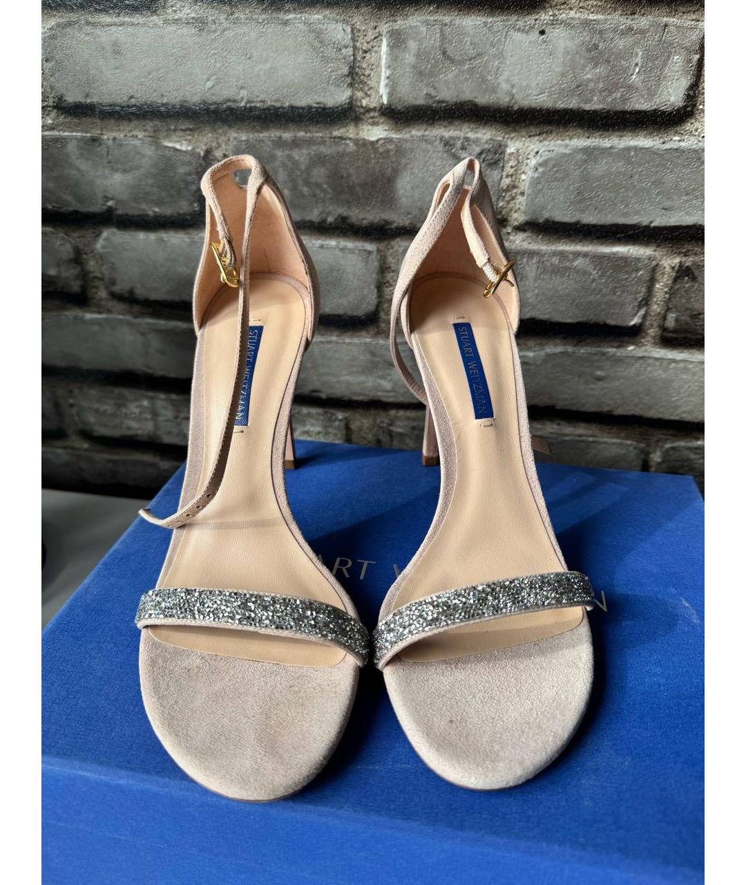 STUART WEITZMAN Розовые замшевые босоножки, фото 7