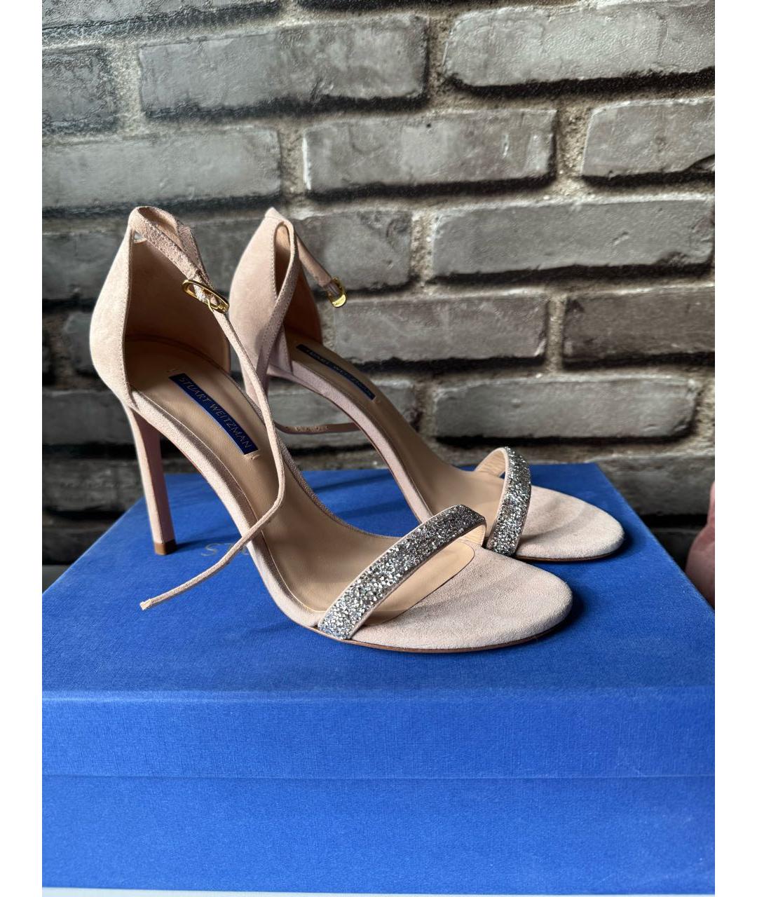 STUART WEITZMAN Розовые замшевые босоножки, фото 6
