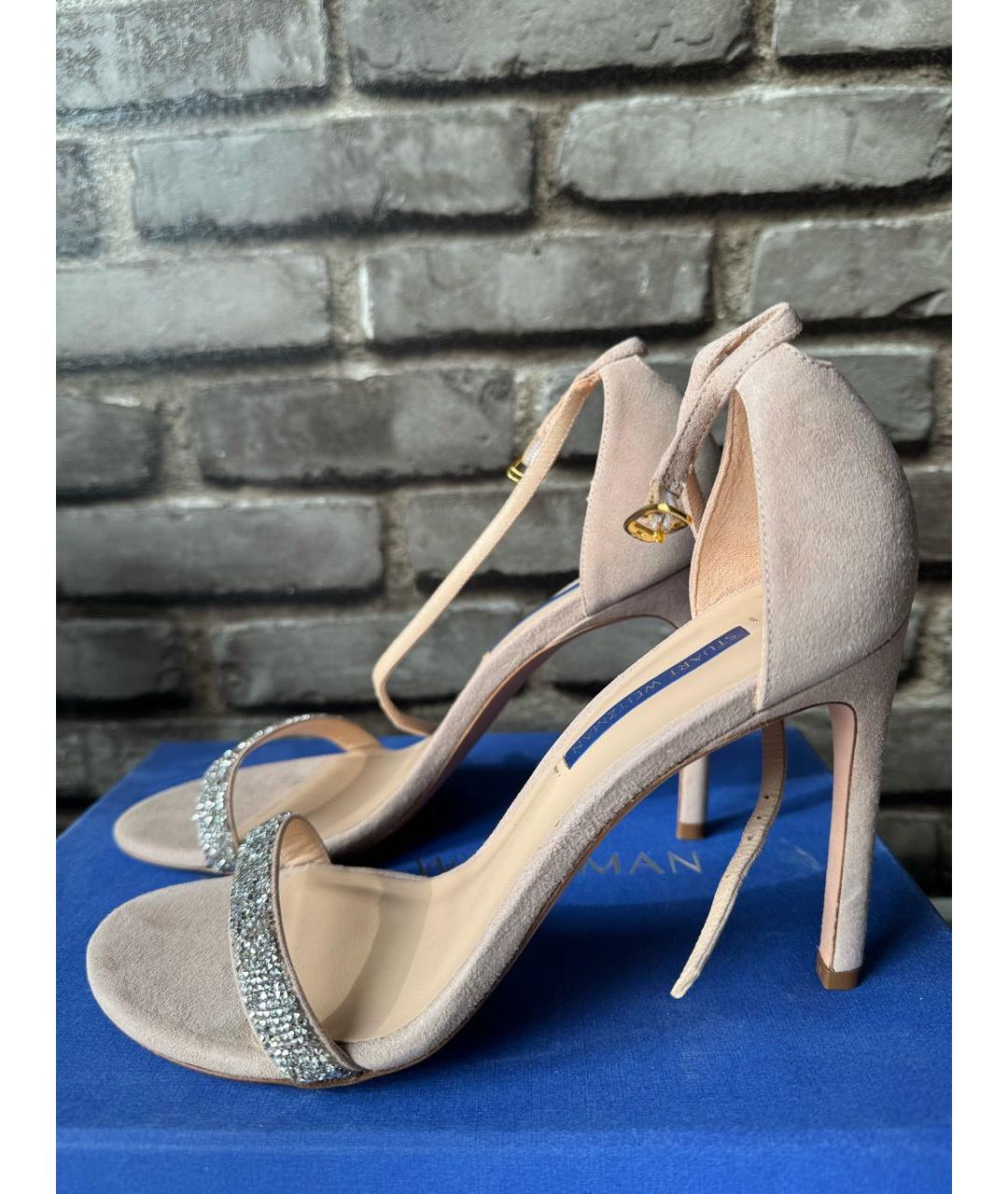 STUART WEITZMAN Розовые замшевые босоножки, фото 8