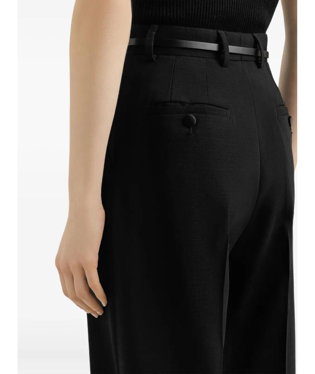 DOLCE&GABBANA Черные шерстяные брюки широкие, фото 3
