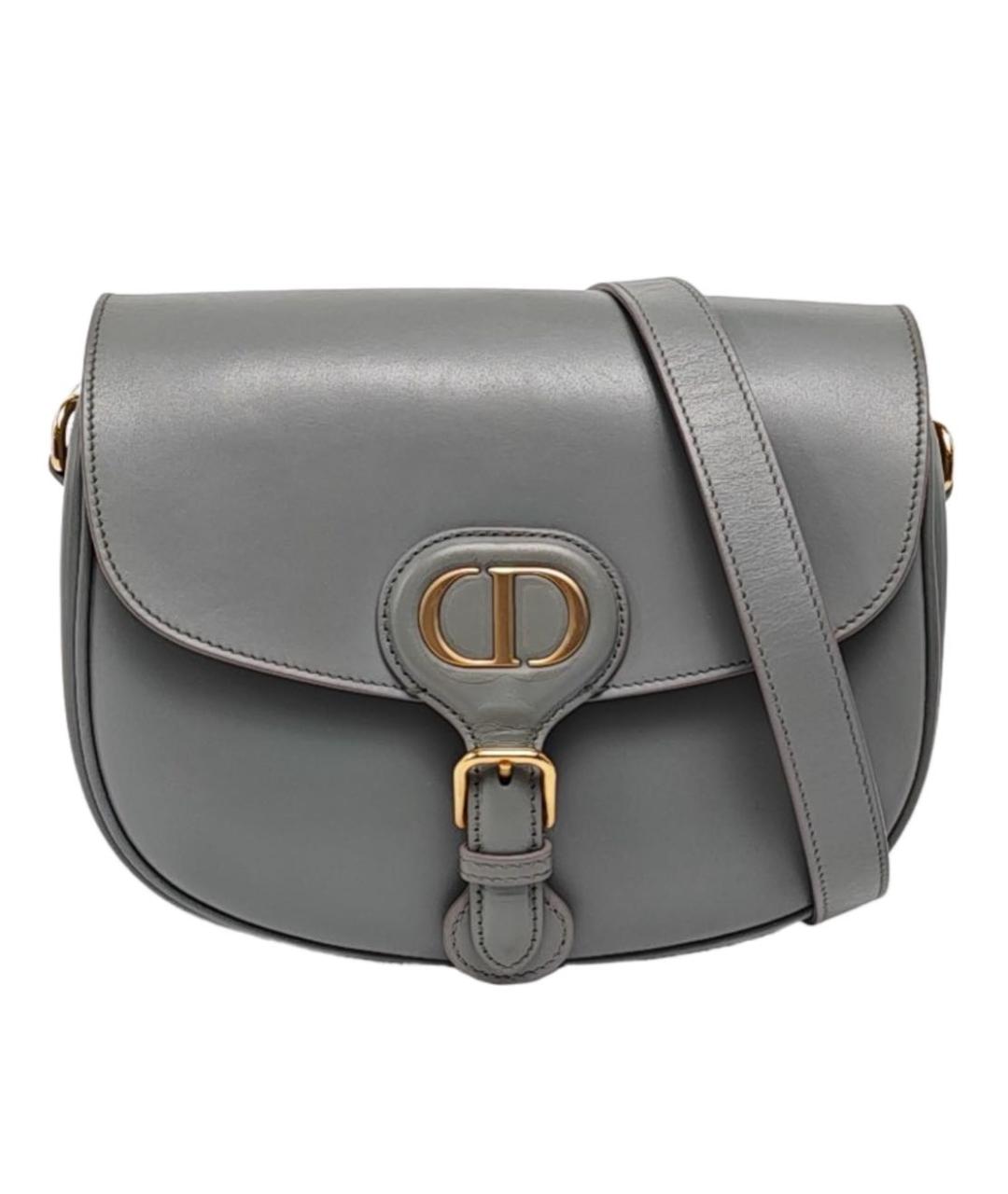 CHRISTIAN DIOR Антрацитовая кожаная сумка через плечо, фото 1
