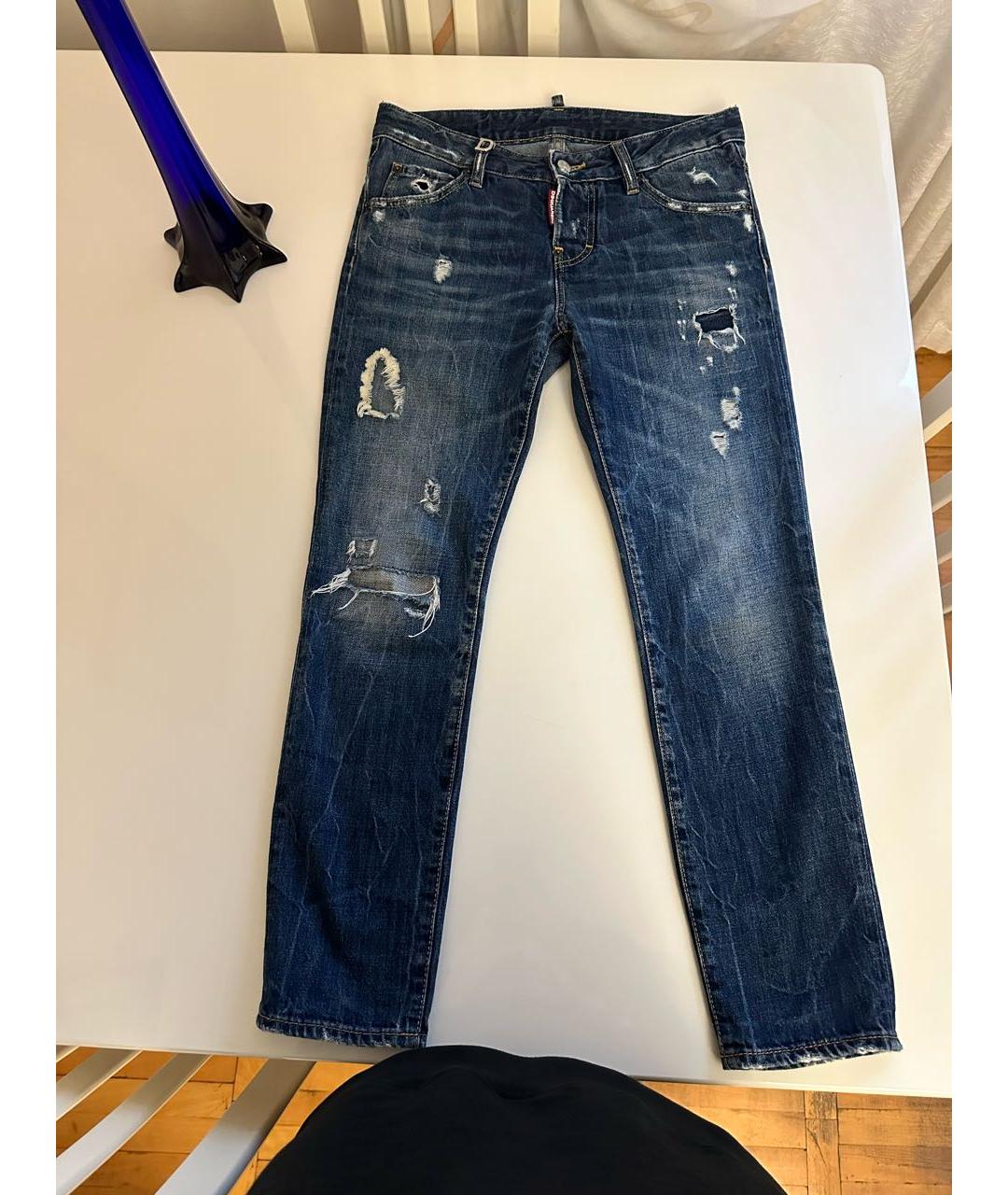DSQUARED2 Синие прямые джинсы, фото 6