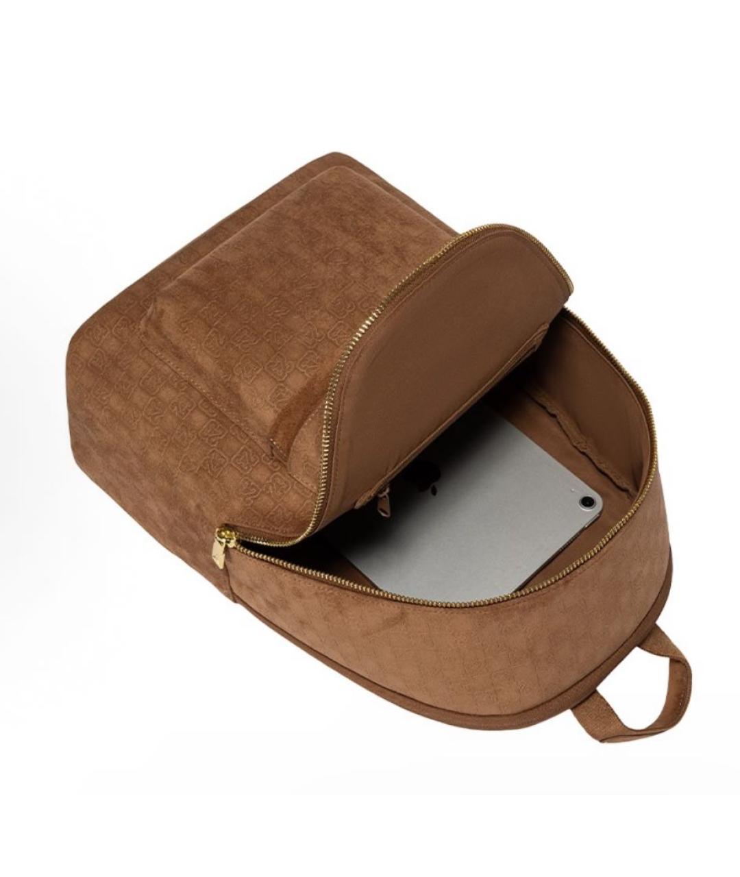 JORDAN Коричневый бархатный рюкзак, фото 5