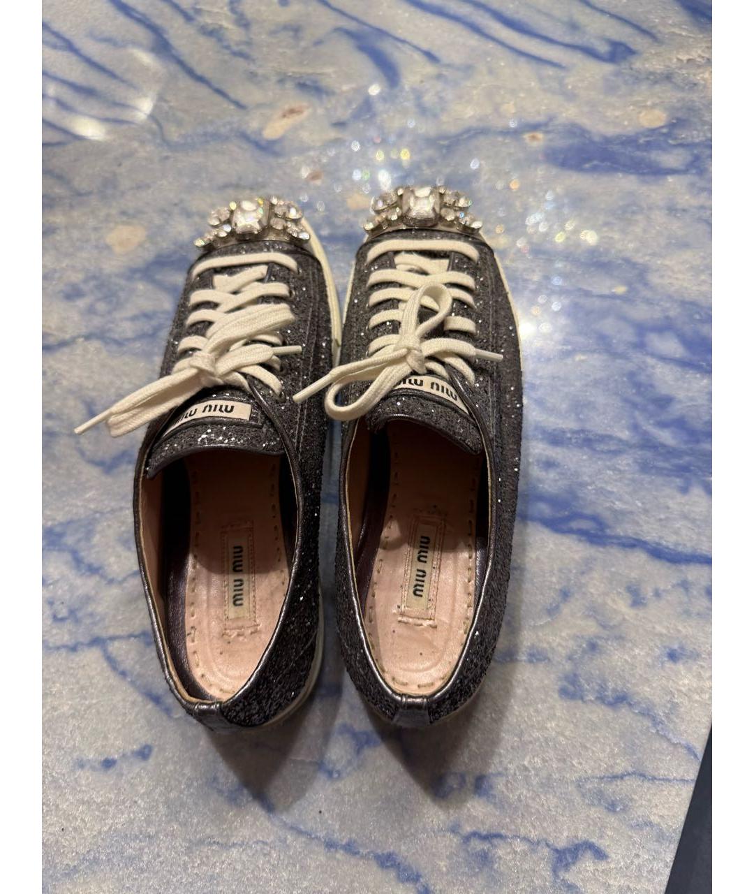 MIU MIU Черные кеды, фото 3