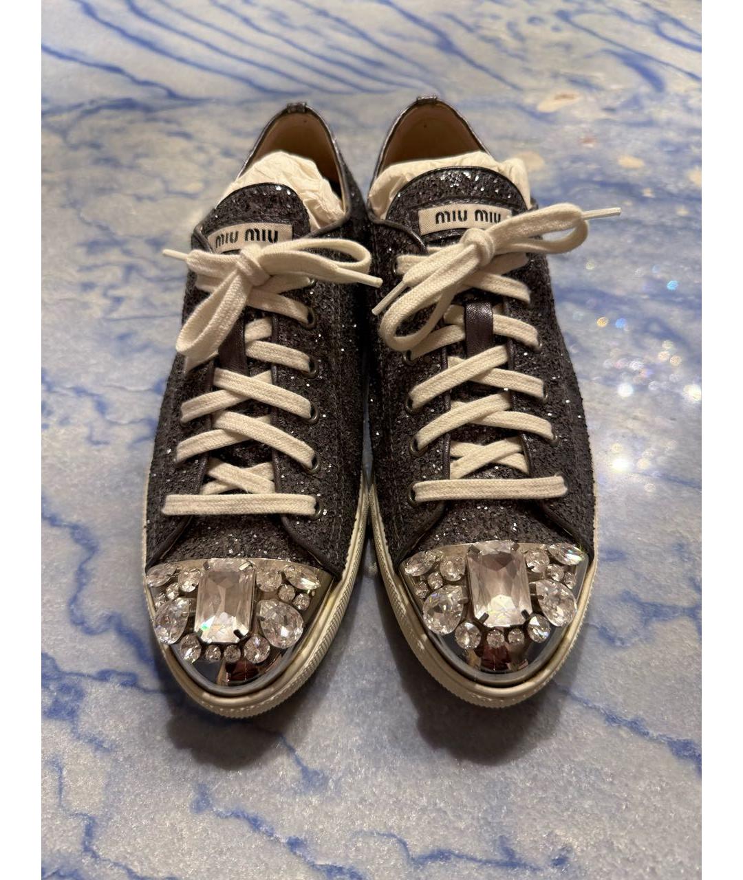 MIU MIU Черные кеды, фото 2