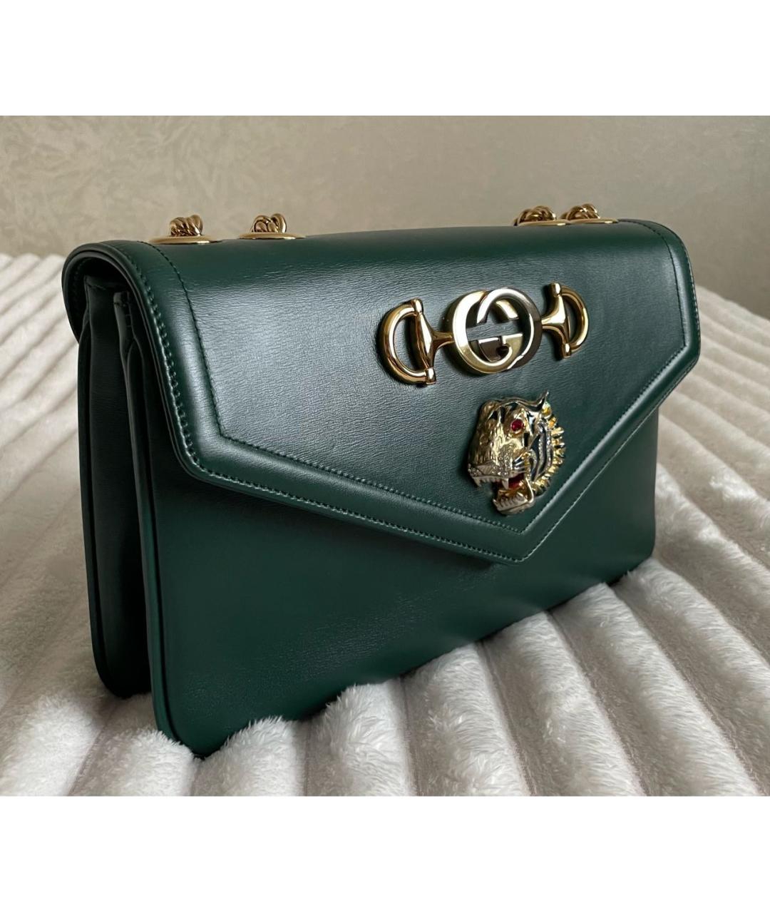 GUCCI Зеленая кожаная сумка через плечо, фото 2