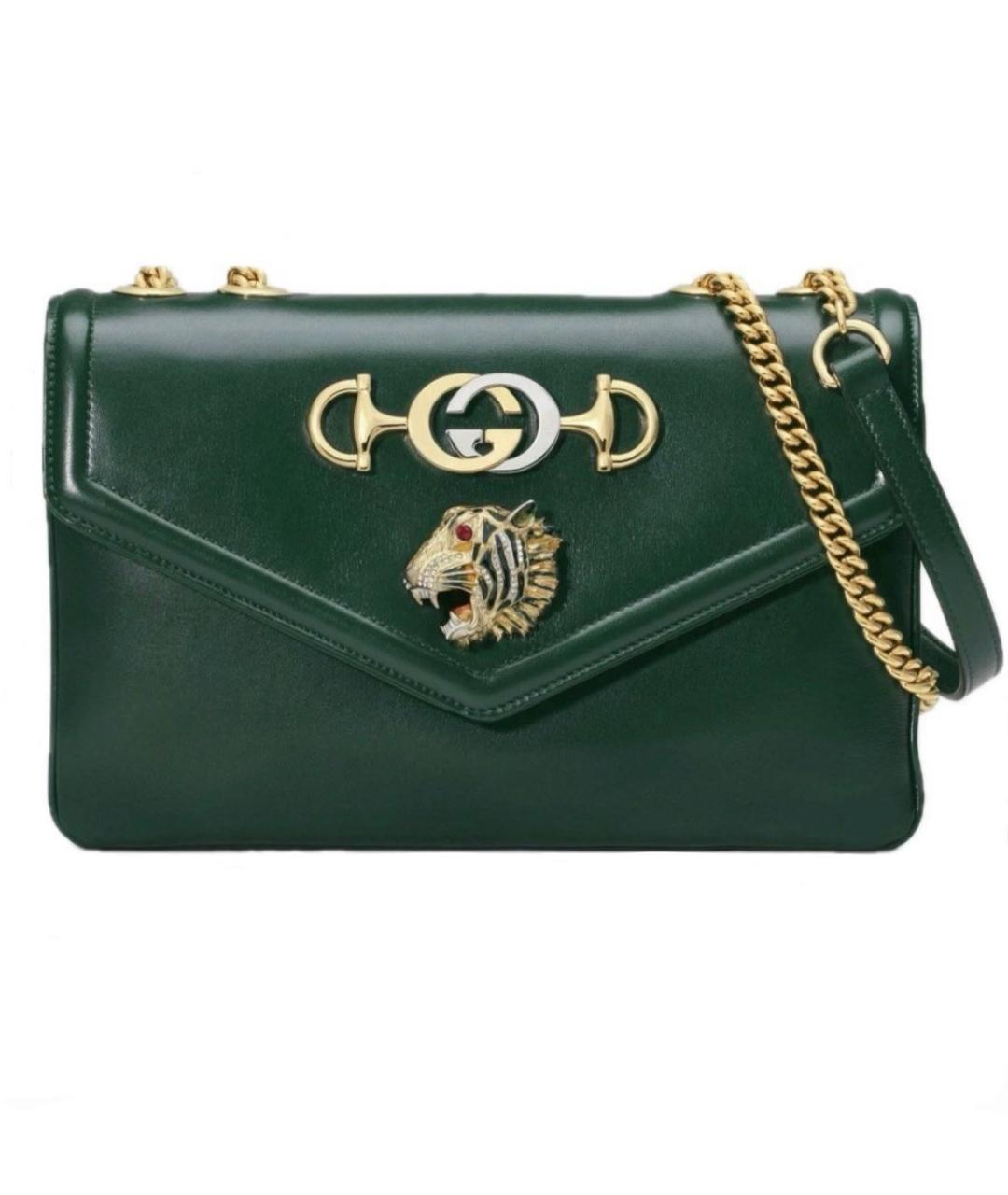 GUCCI Зеленая кожаная сумка через плечо, фото 1