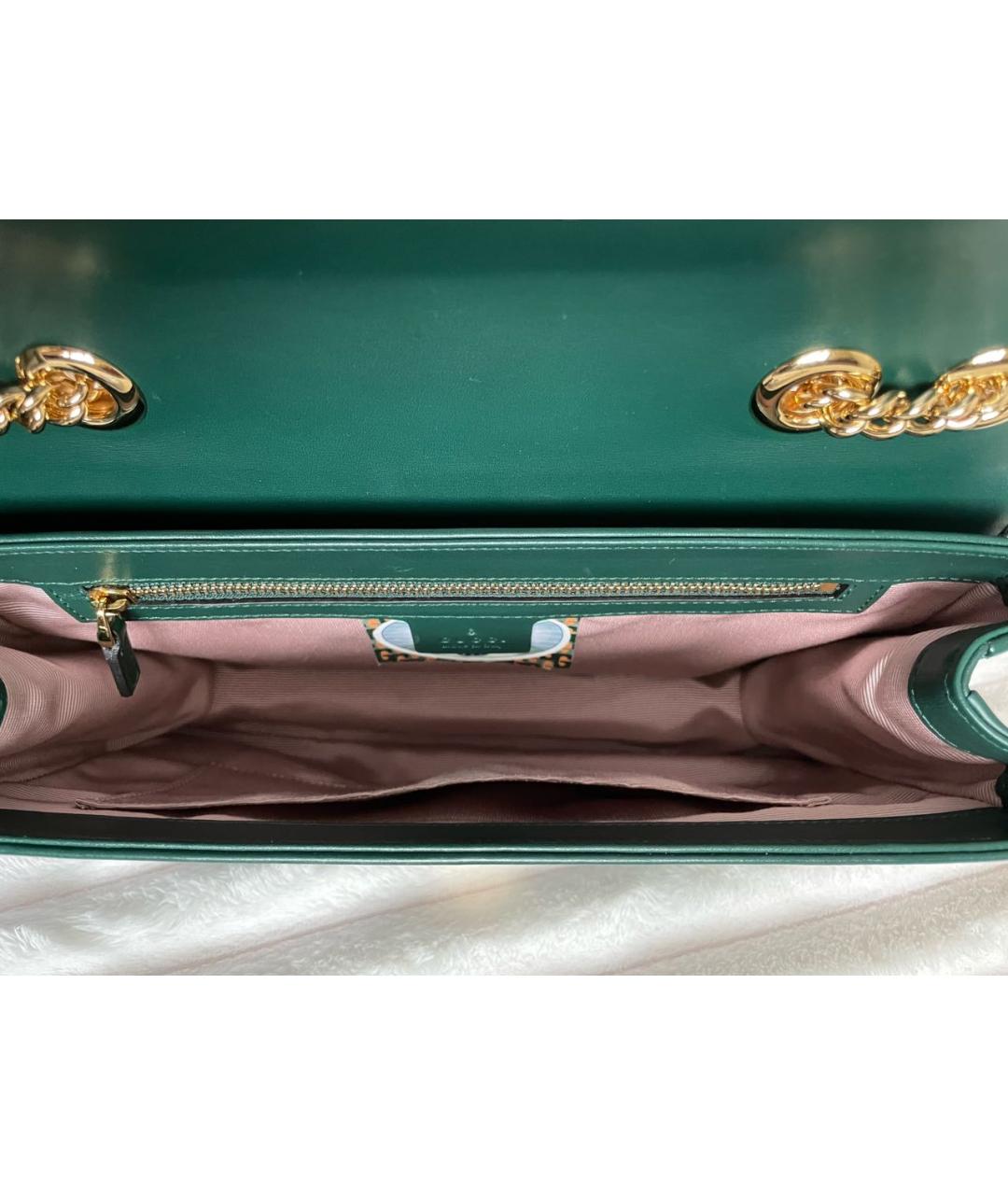GUCCI Зеленая кожаная сумка через плечо, фото 4