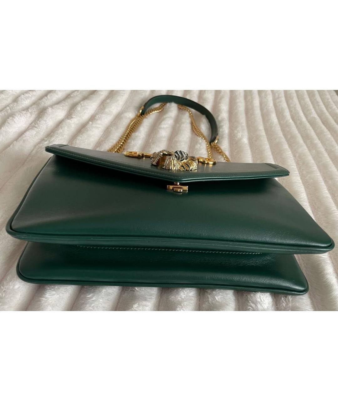 GUCCI Зеленая кожаная сумка через плечо, фото 6