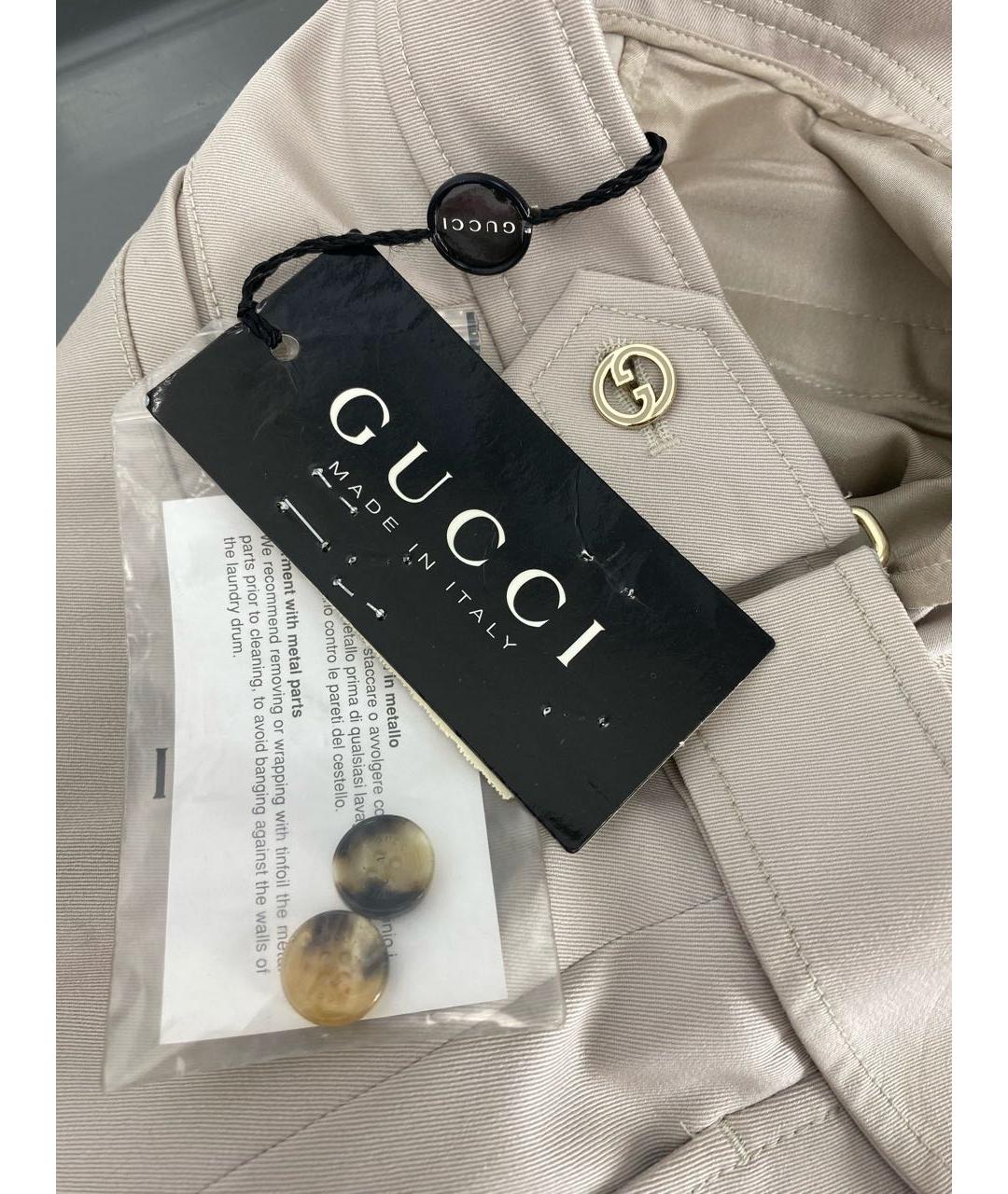 GUCCI Бежевые шерстяные брюки широкие, фото 8