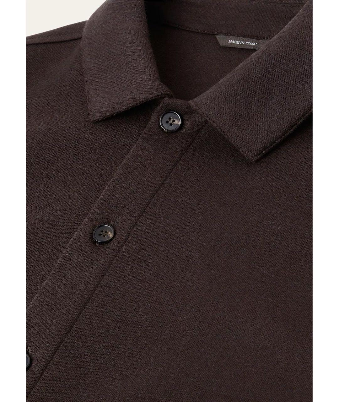 LORO PIANA Коричневая хлопко-шелковая кэжуал рубашка, фото 6