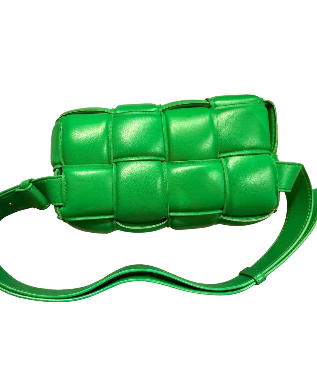 BOTTEGA VENETA Зеленая кожаная поясная сумка, фото 1