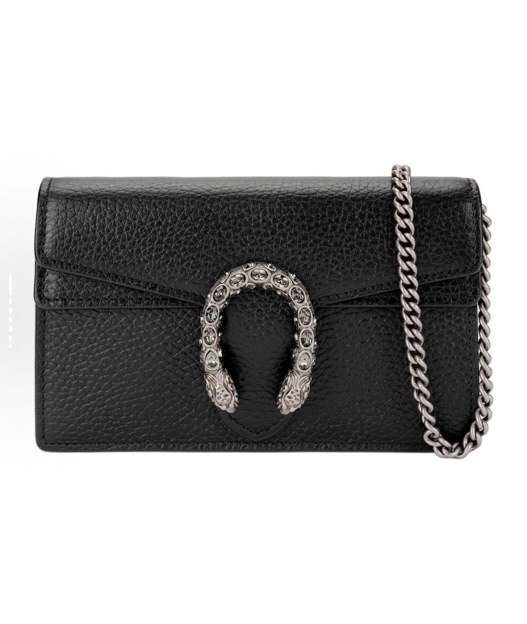 GUCCI Черная кожаная сумка через плечо, фото 5