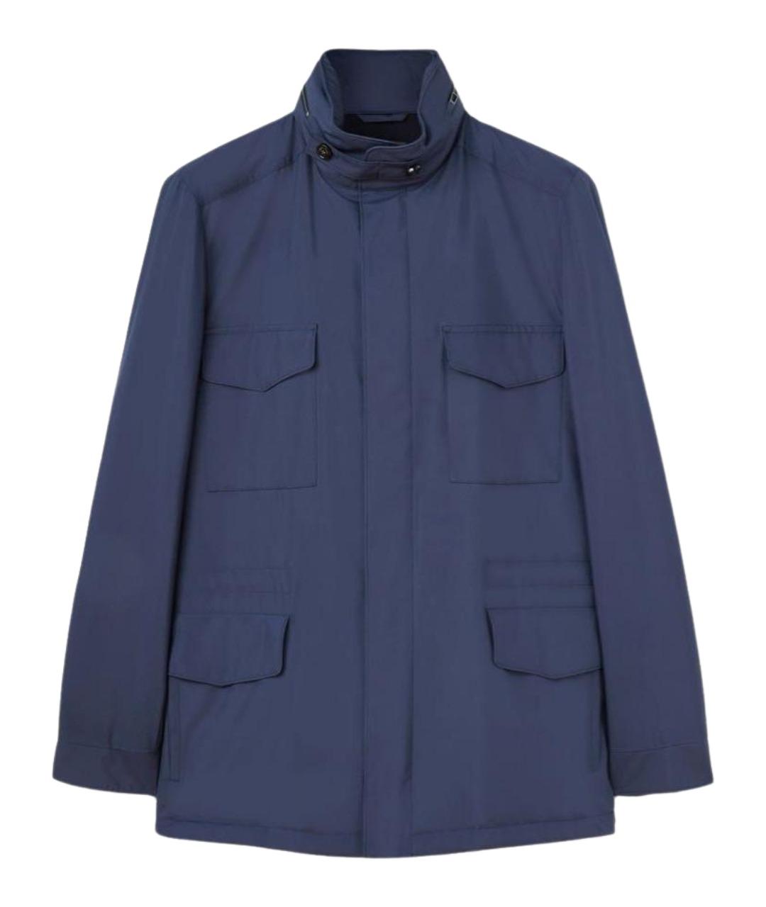 LORO PIANA Темно-синяя полиэстеровая куртка, фото 1