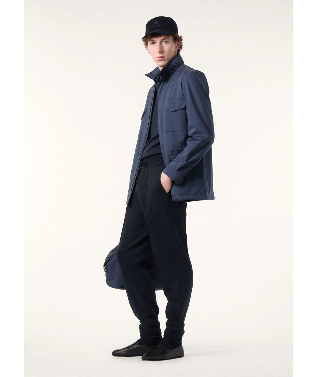 LORO PIANA Темно-синяя полиэстеровая куртка, фото 2