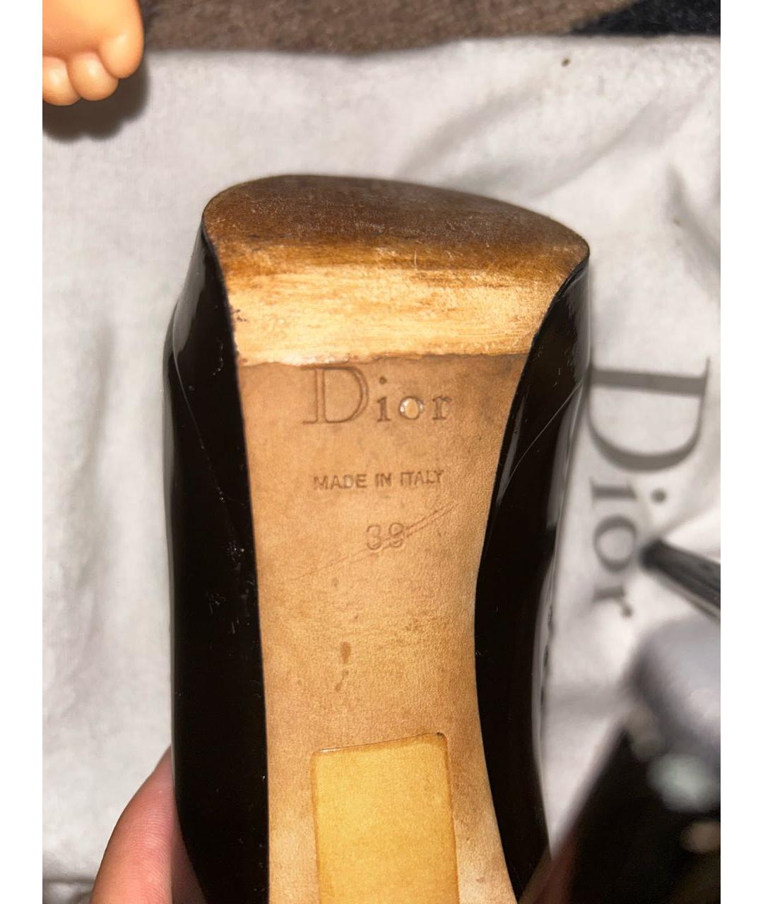 CHRISTIAN DIOR Черные кожаные туфли, фото 7