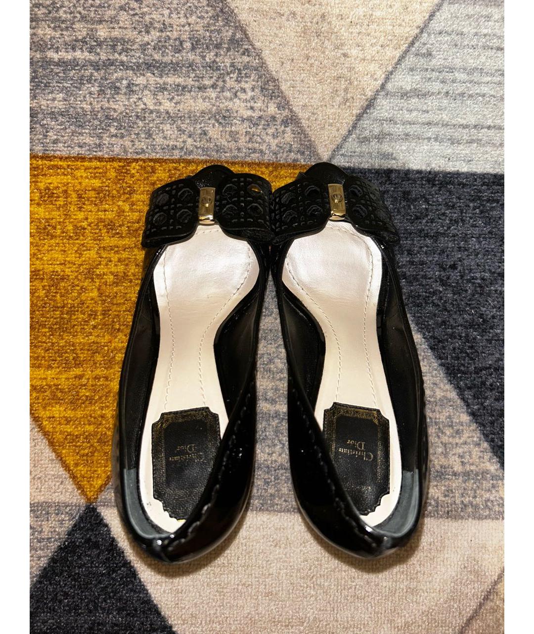 CHRISTIAN DIOR Черные кожаные туфли, фото 3