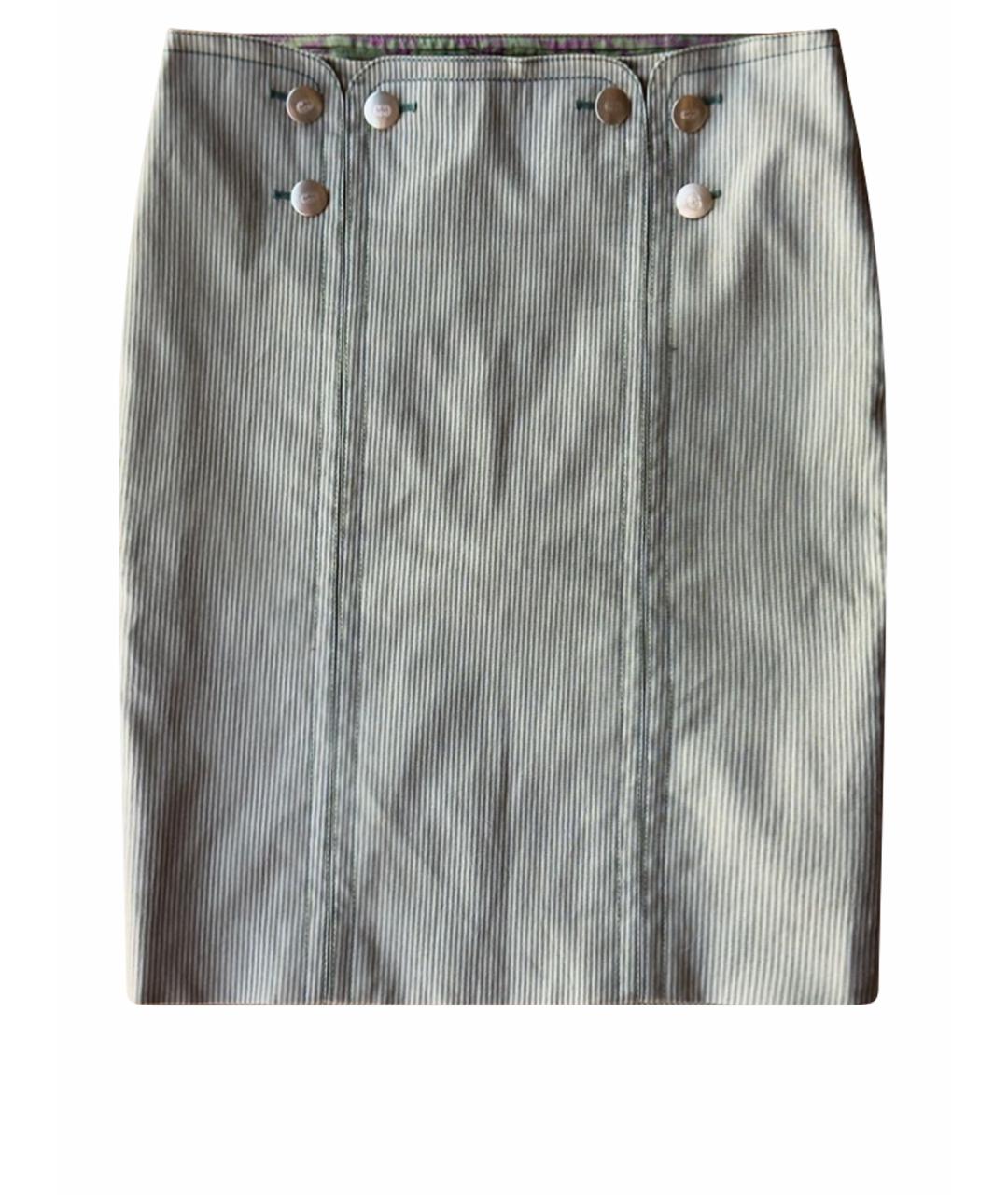 GUCCI Хаки хлопковая юбка миди, фото 1