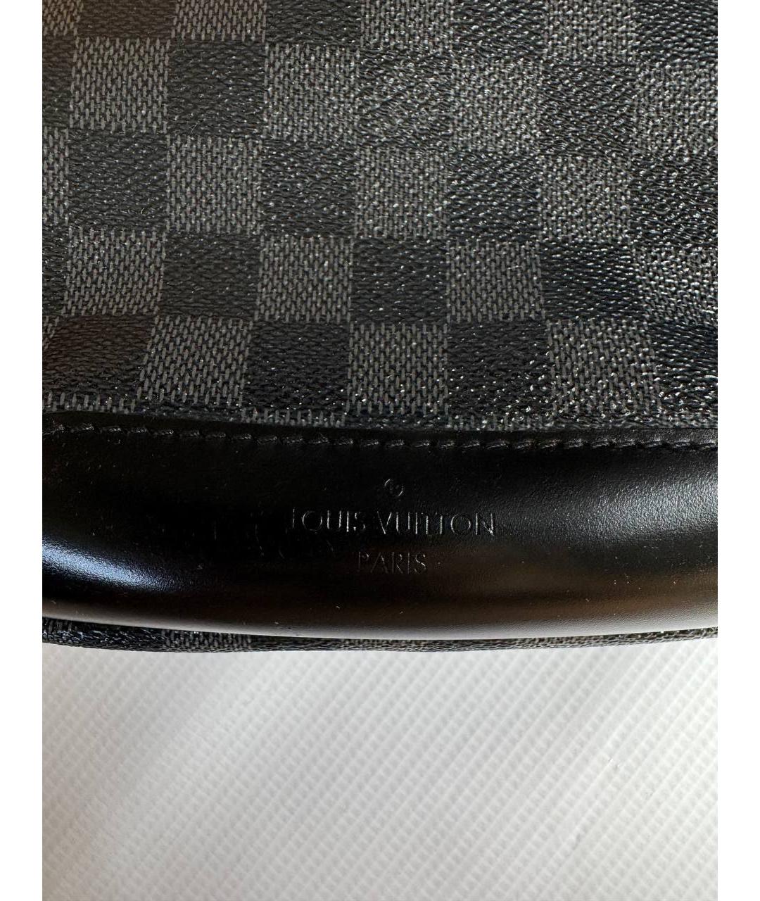 LOUIS VUITTON Черная кожаная сумка на плечо, фото 4
