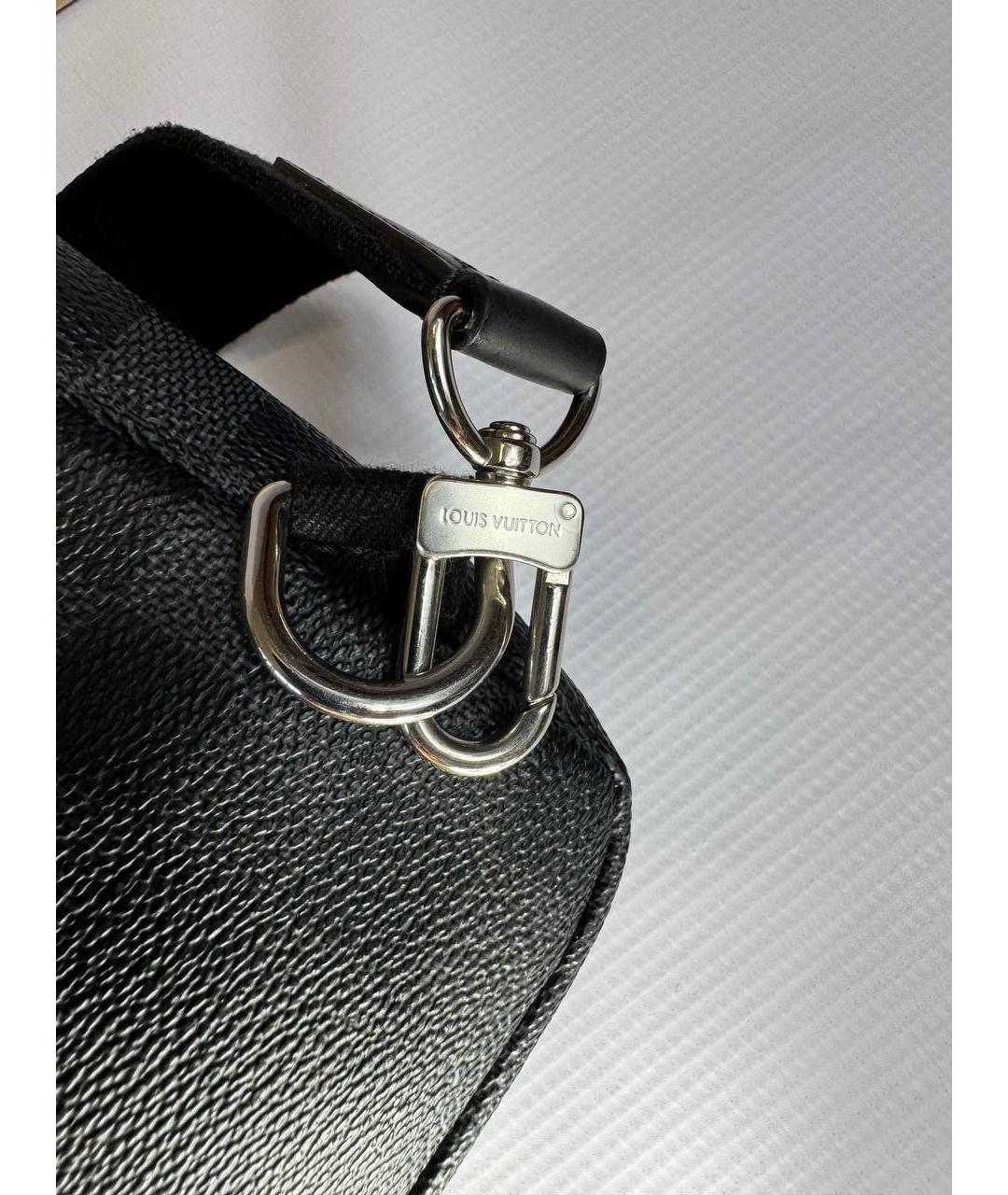 LOUIS VUITTON Черная кожаная сумка на плечо, фото 8