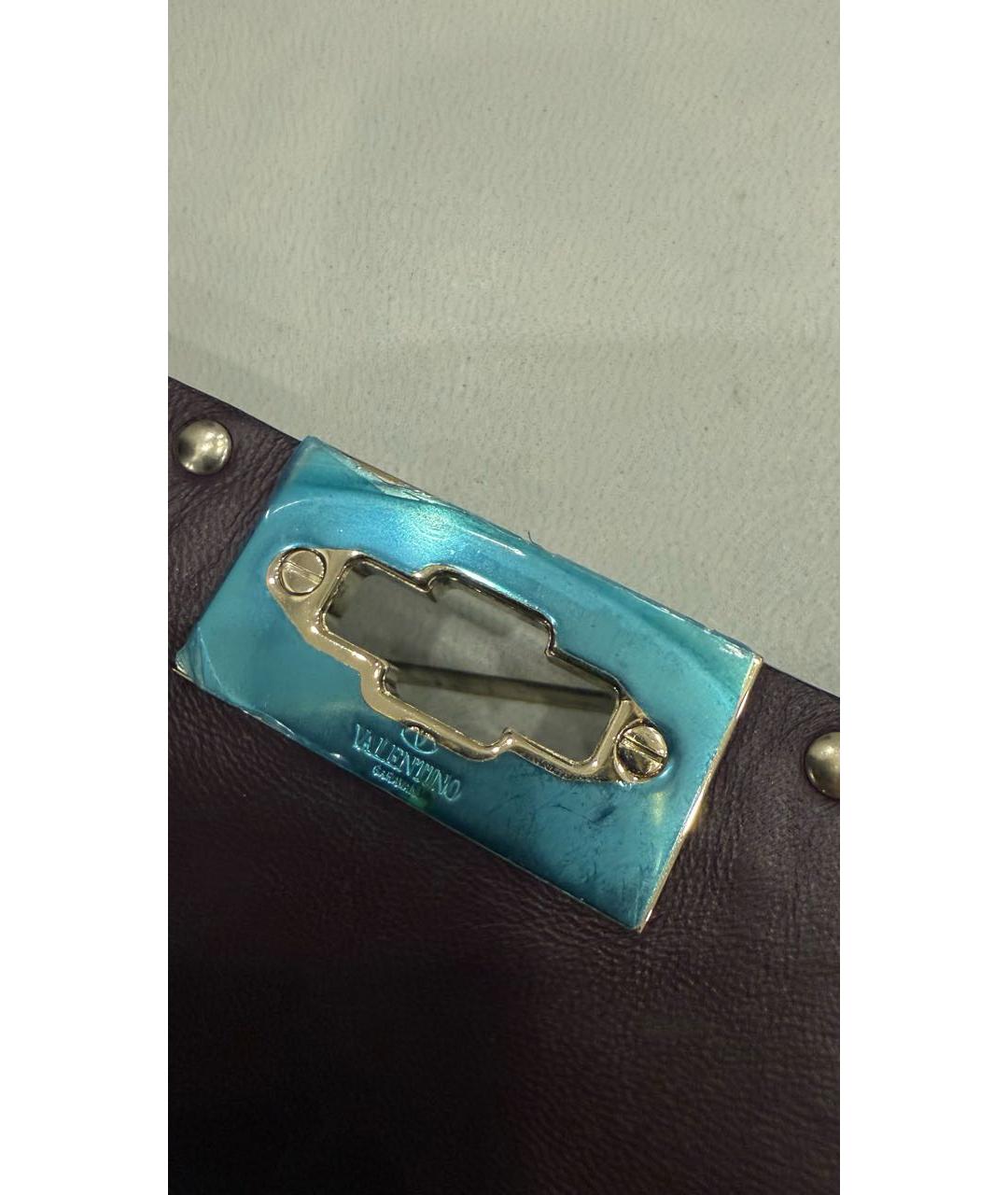 VALENTINO Бордовая кожаная сумка через плечо, фото 5