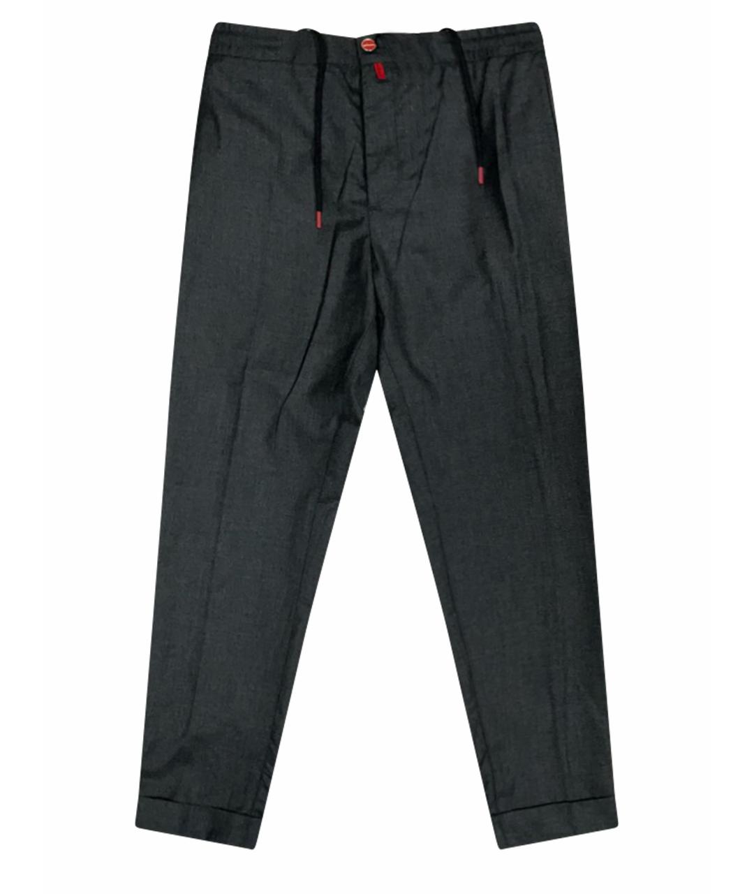KITON Серые кашемировые повседневные брюки, фото 1
