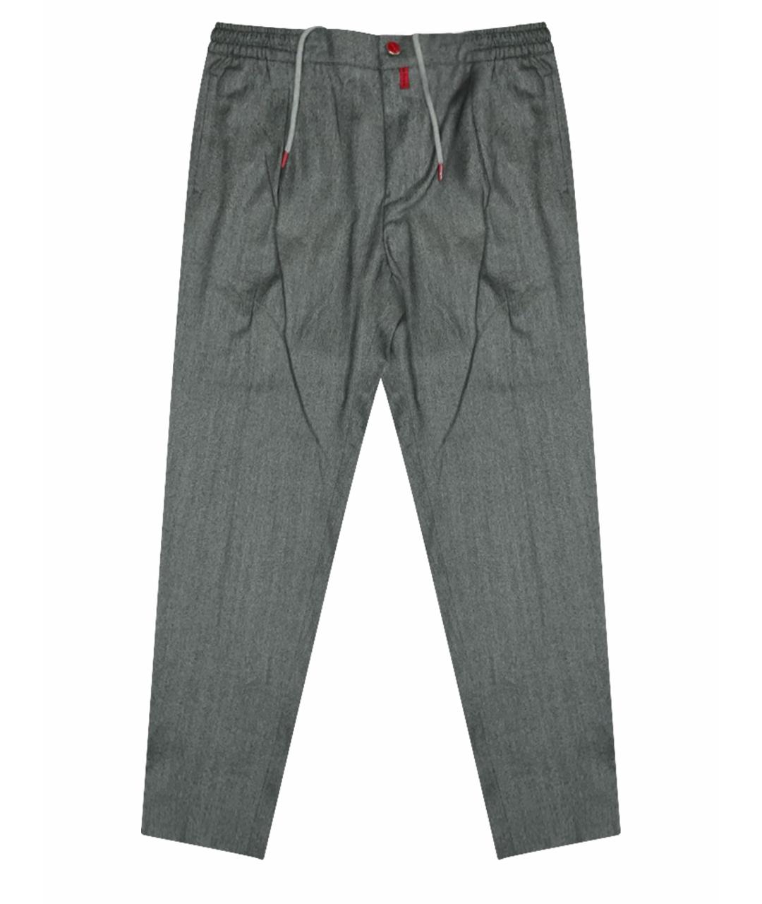 KITON Серые шерстяные повседневные брюки, фото 1