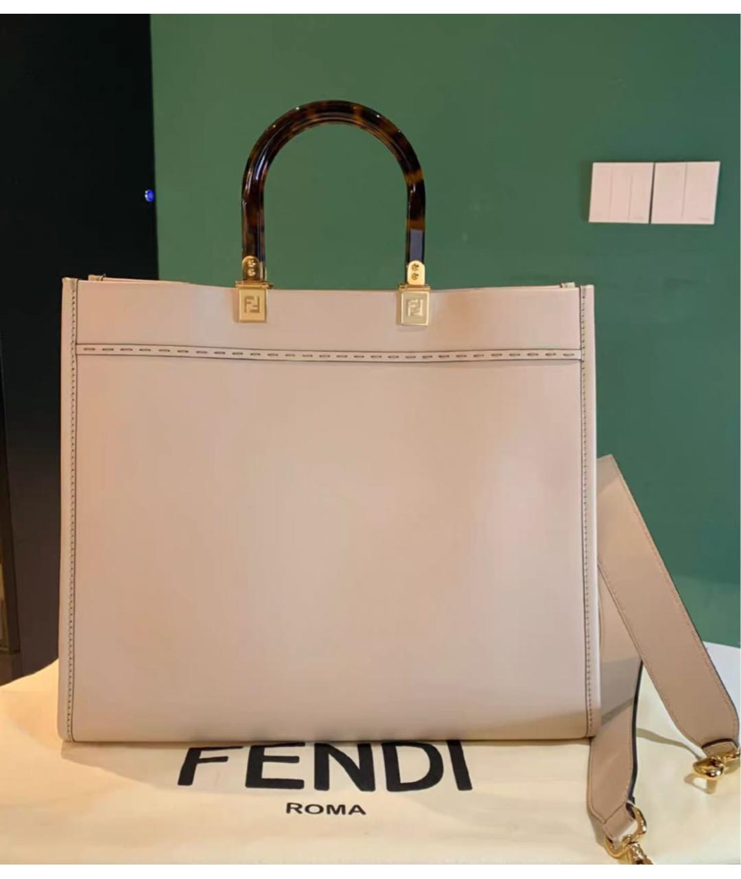 FENDI Кожаная сумка тоут, фото 5