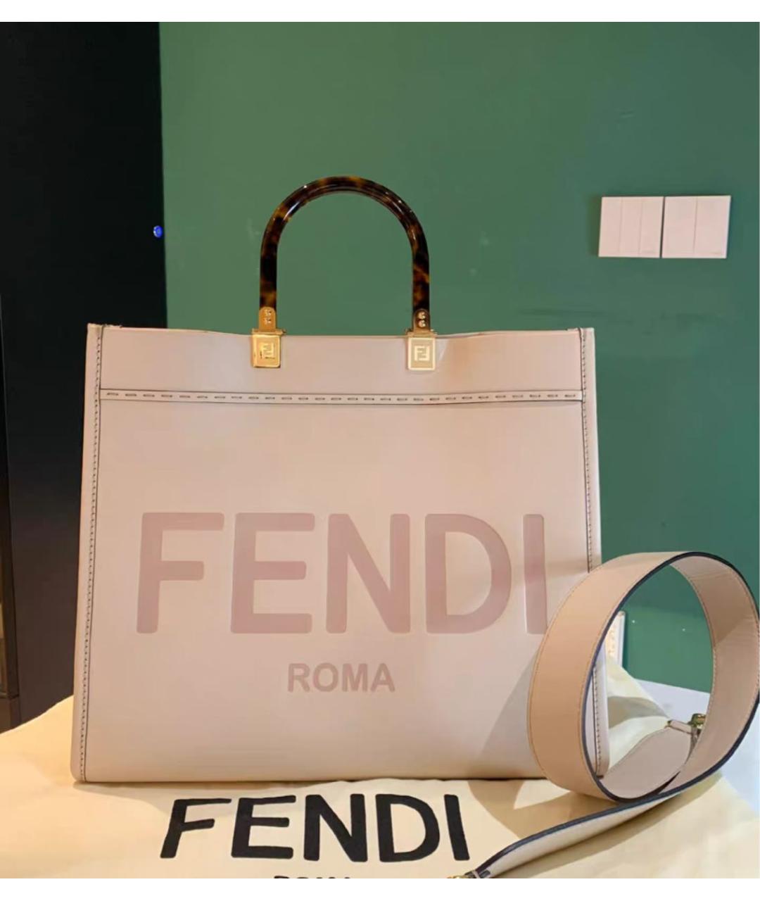 FENDI Кожаная сумка тоут, фото 7