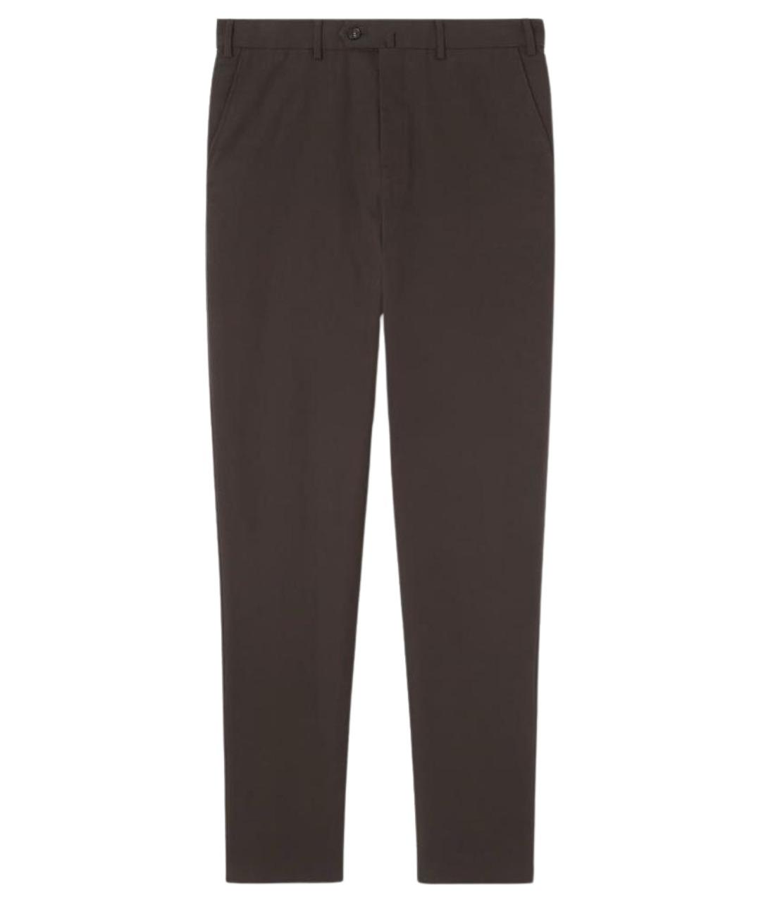LORO PIANA Коричневые хлопко-эластановые повседневные брюки, фото 1