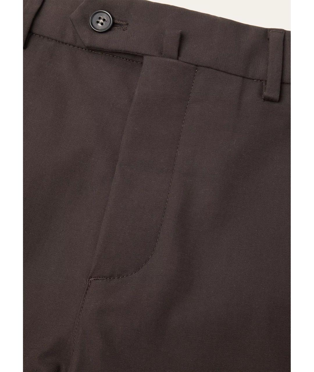 LORO PIANA Коричневые хлопко-эластановые повседневные брюки, фото 6