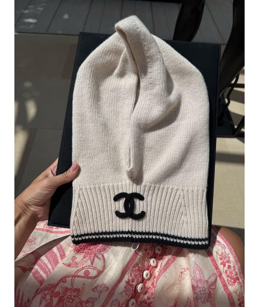 CHANEL Бежевая кашемировая шапка, фото 4