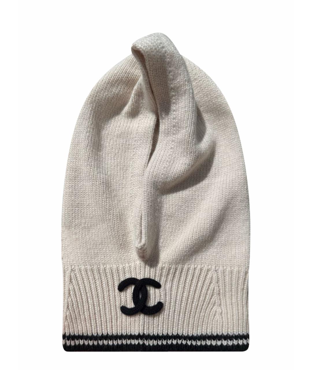 CHANEL Бежевая кашемировая шапка, фото 1