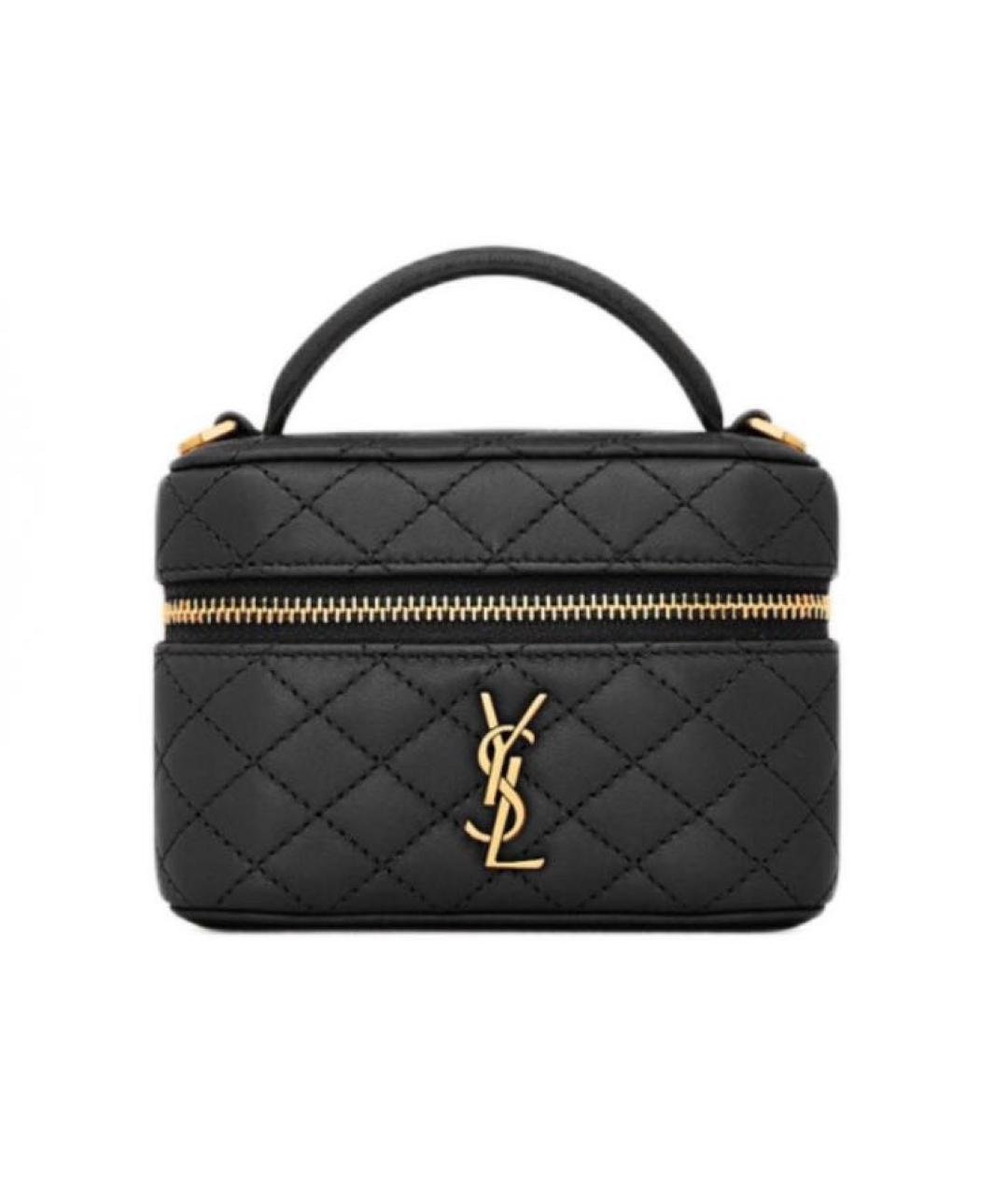 SAINT LAURENT Черная кожаная сумка через плечо, фото 1