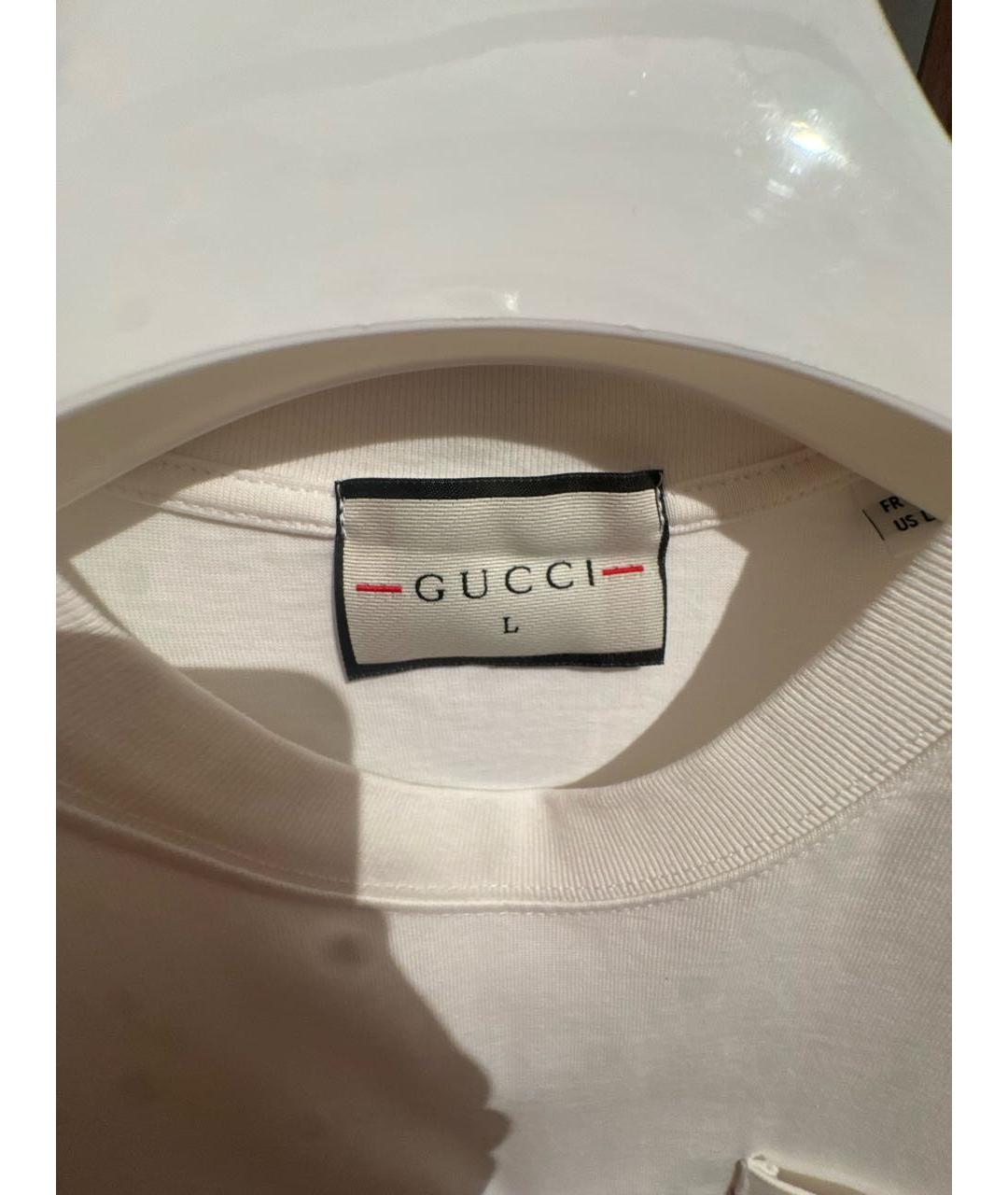 GUCCI Белая хлопковая футболка, фото 3