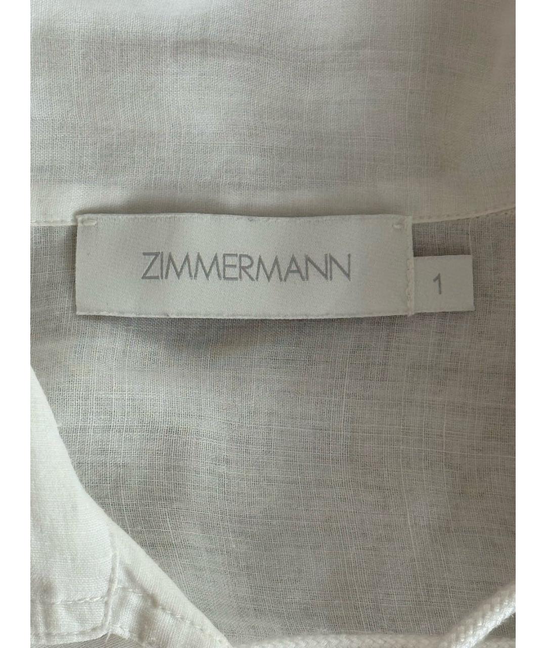 ZIMMERMANN Белая хлопковая рубашка, фото 3