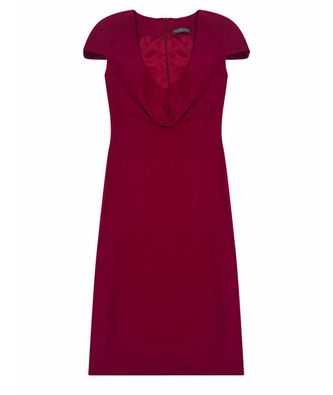 ALEXANDER MCQUEEN Бордовое шелковое вечернее платье, фото 1
