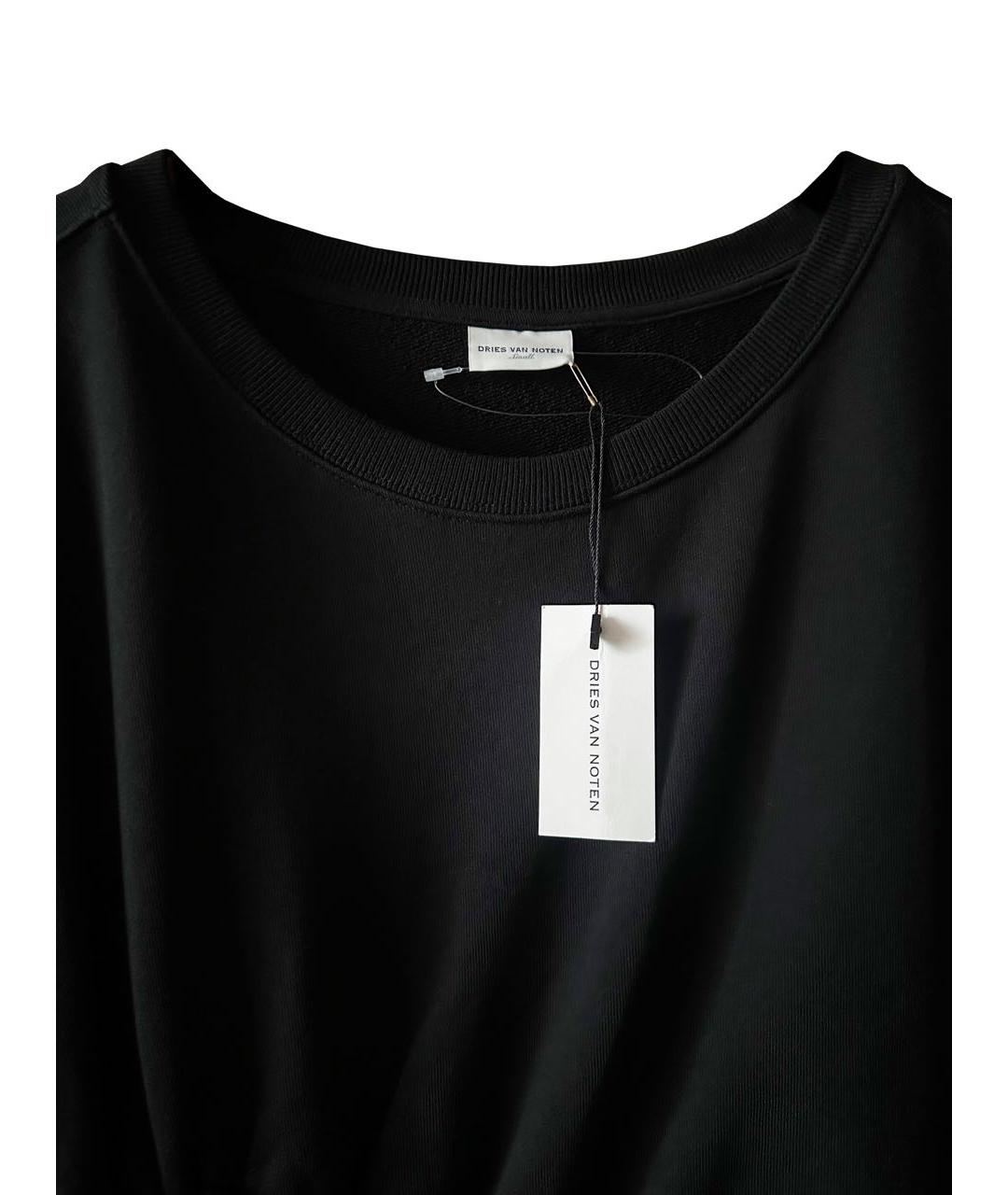 DRIES VAN NOTEN Черное хлопковое повседневное платье, фото 3