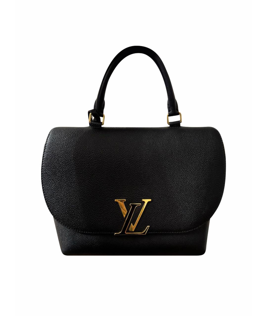 LOUIS VUITTON Черная кожаная сумка с короткими ручками, фото 1