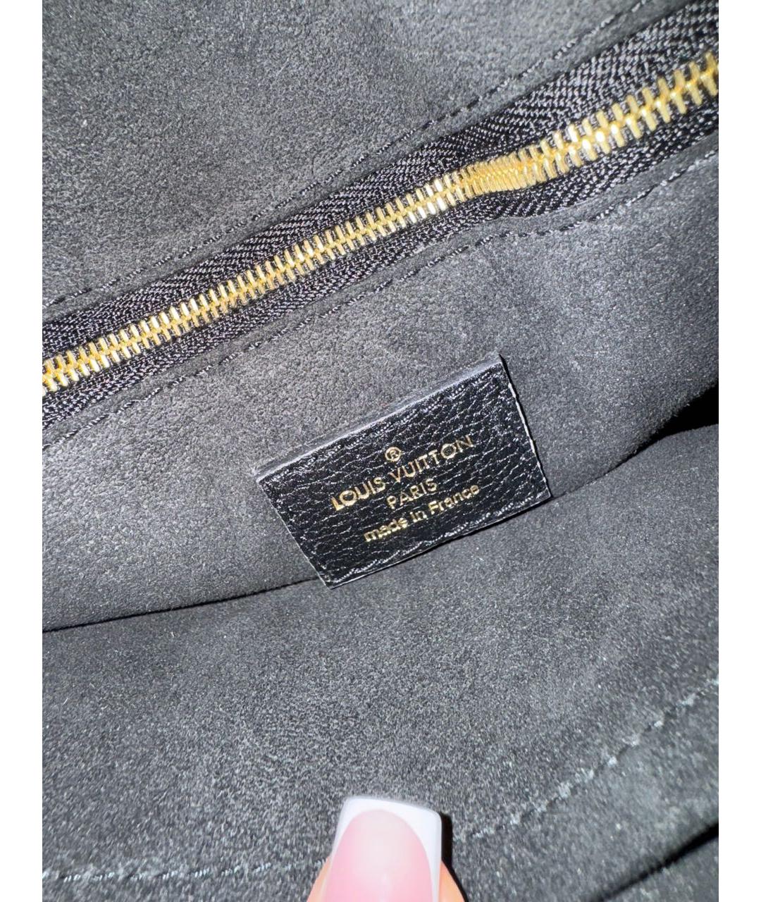 LOUIS VUITTON Черная кожаная сумка с короткими ручками, фото 4