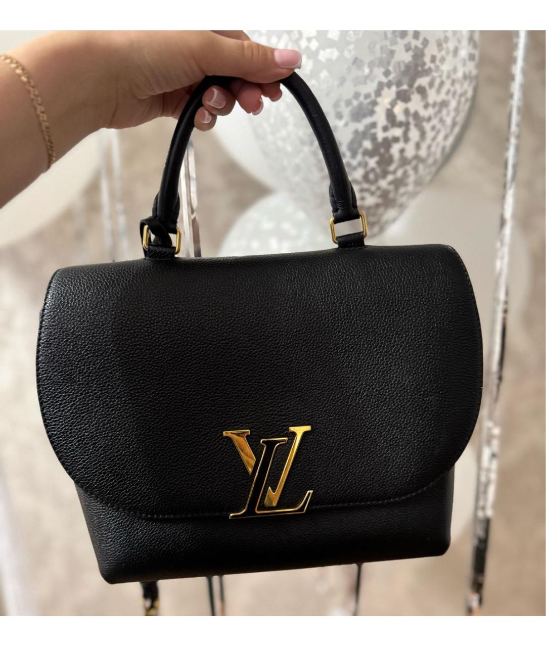 LOUIS VUITTON Черная кожаная сумка с короткими ручками, фото 9