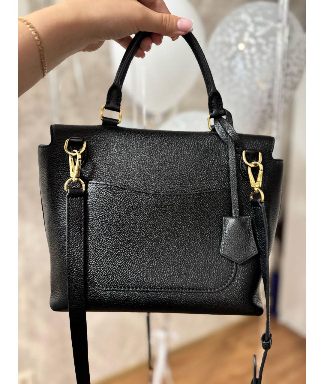 LOUIS VUITTON Черная кожаная сумка с короткими ручками, фото 3