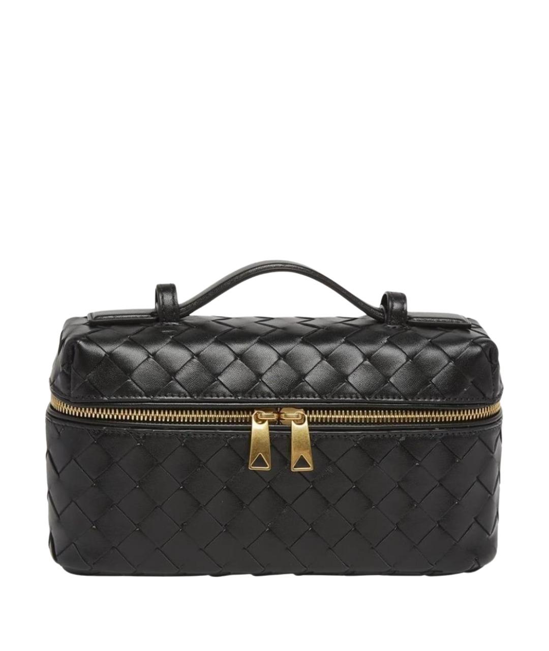 BOTTEGA VENETA Черная кожаная сумка с короткими ручками, фото 1