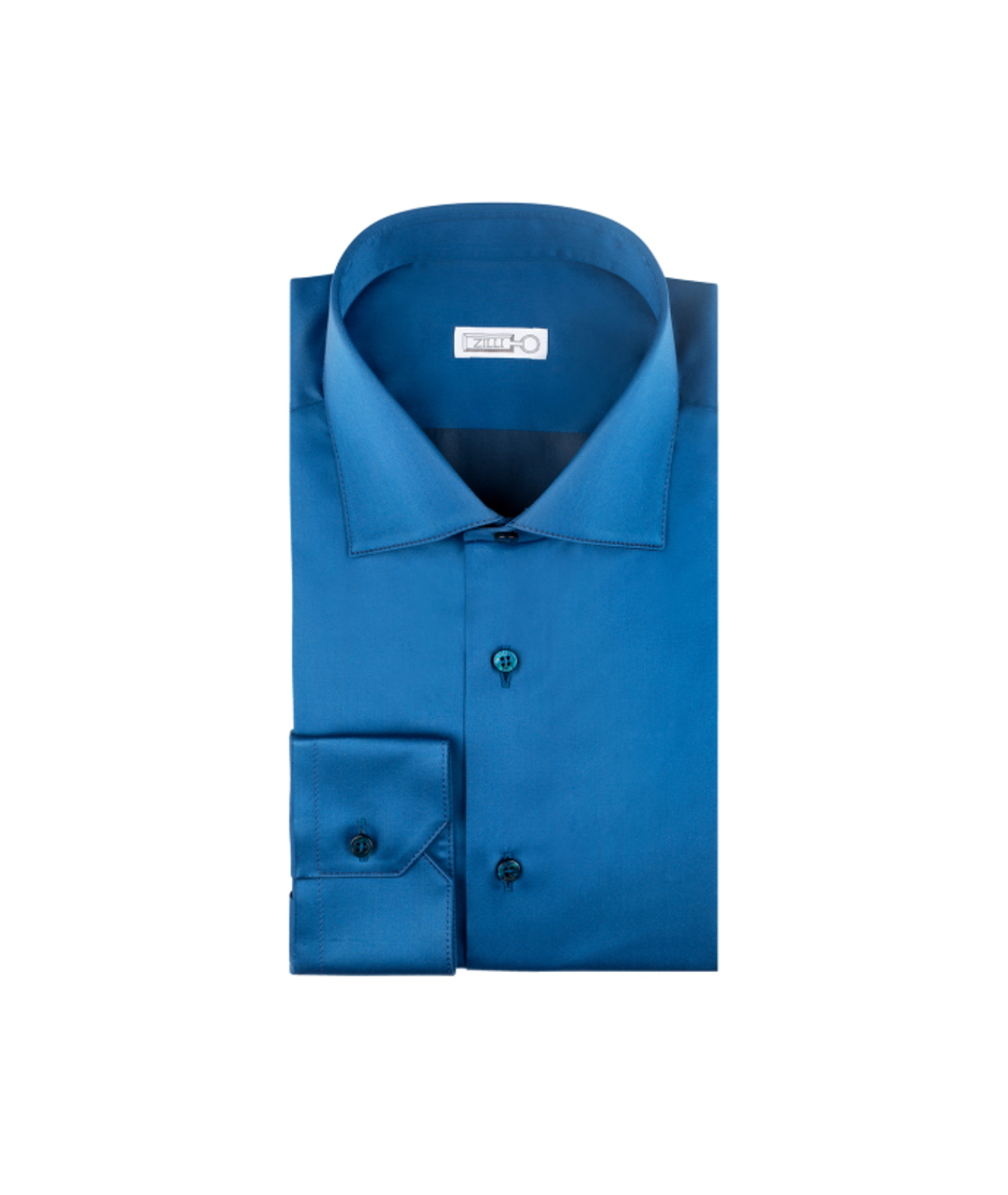 ZILLI Синяя хлопковая классическая рубашка, фото 7