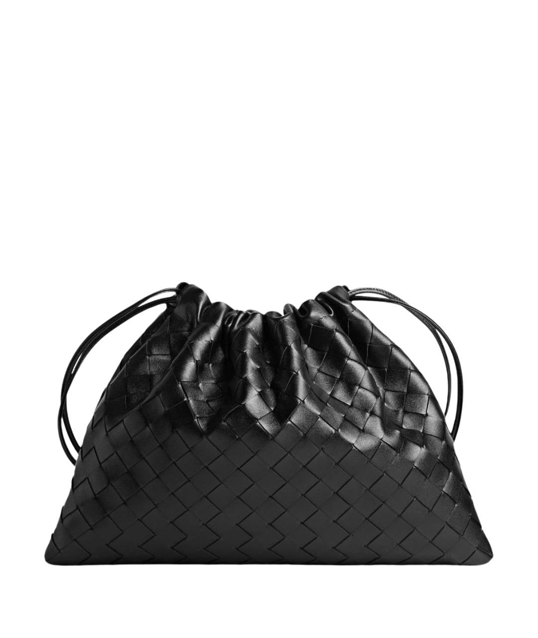 BOTTEGA VENETA Черная кожаная сумка с короткими ручками, фото 1